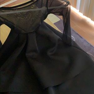 Black High-low dress with mesh